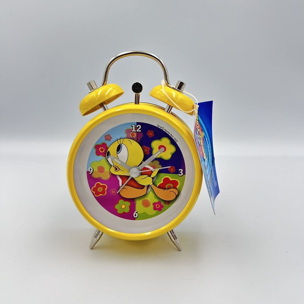 Vintage Looney Tunes Alarm Clock‎ Tweety Collectible Twin Bell Yellow w/ Box NOS